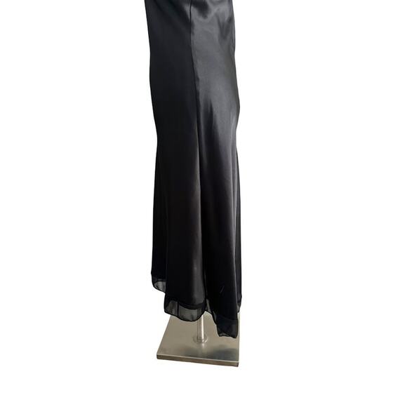 Vintage BMoss Dress Black Midi Halter Dress 6 Babydoll Y2K Whimsigoth Goth Hoco - Picture 2 of 11